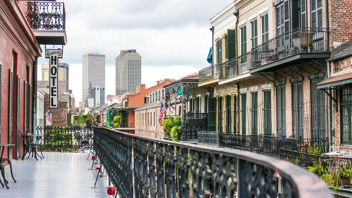 Bourbon Street balcony in New Orleans